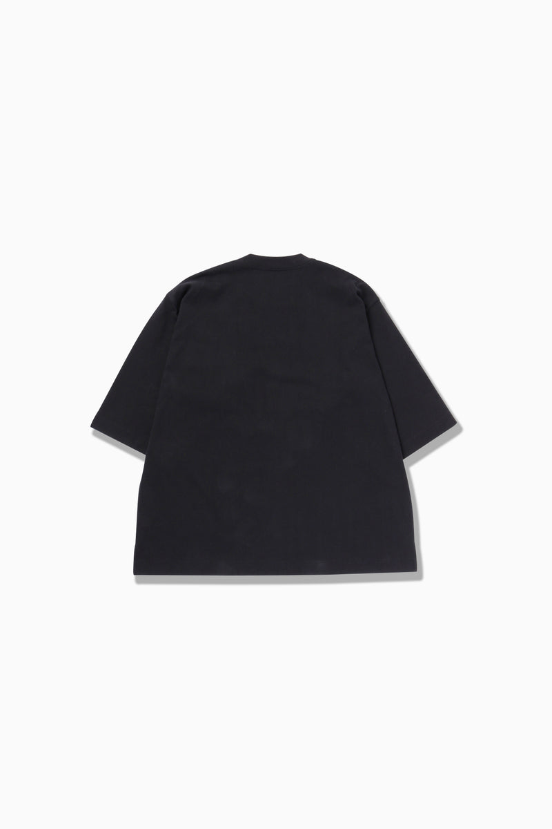 W Black Heavy Cotton Pocket Tshirt