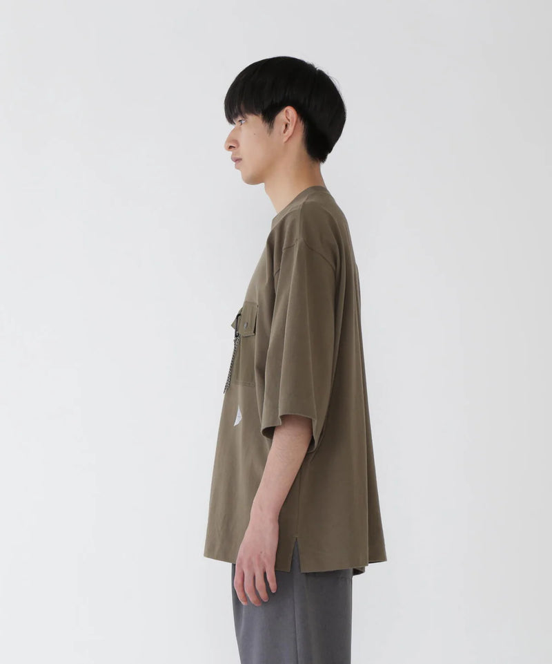 M Khaki Heavy Cotton Pocket Tshirt