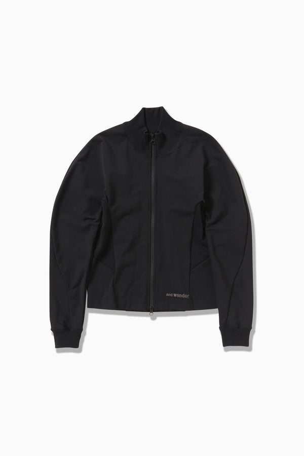 W Black Back Pile Zip Up Jacket