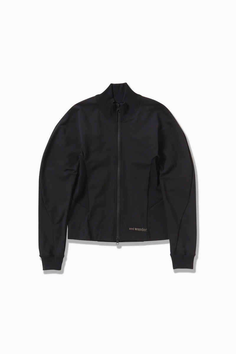 W Black Back Pile Zip Up Jacket