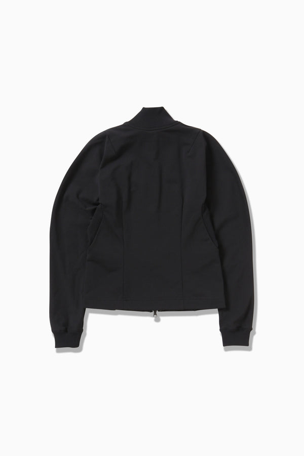W Black Back Pile Zip Up Jacket