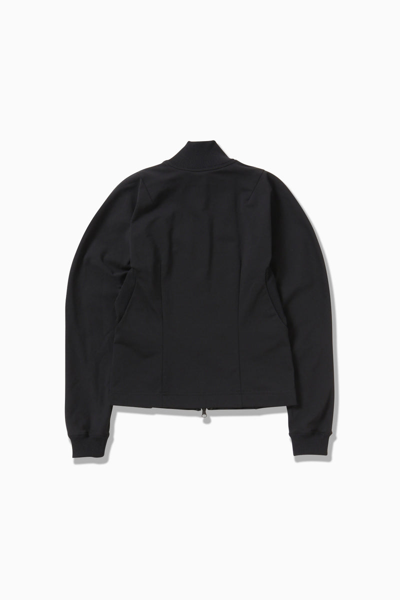 W Black Back Pile Zip Up Jacket