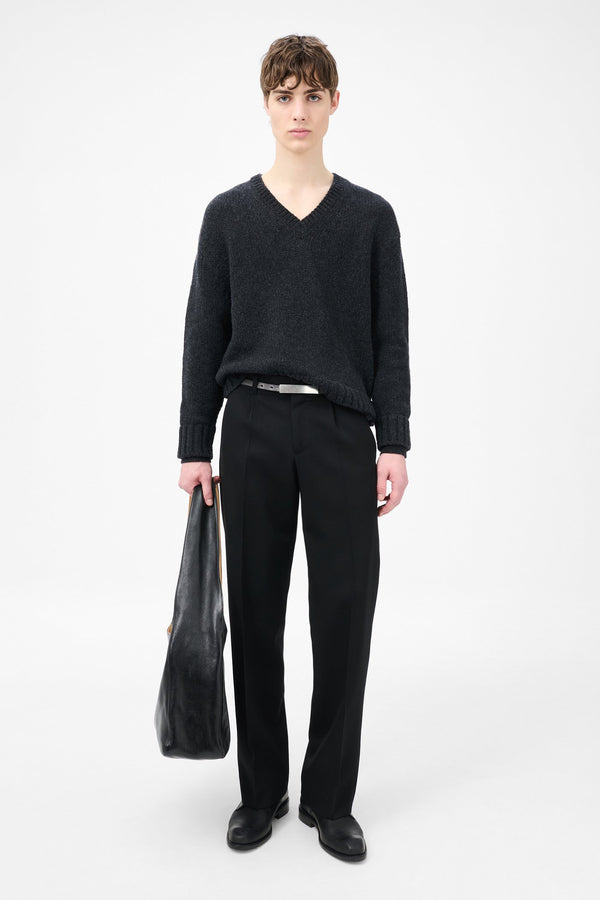 Black Gabardine Slack Trouser