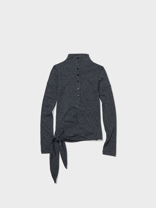 Melange Grey Button Up Wrap Tshirt