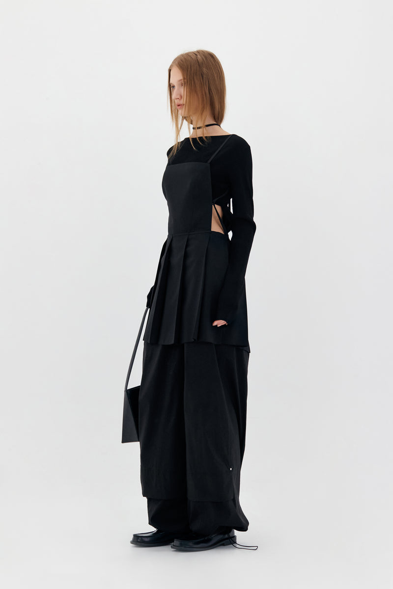 Black Pleated MIni Dress