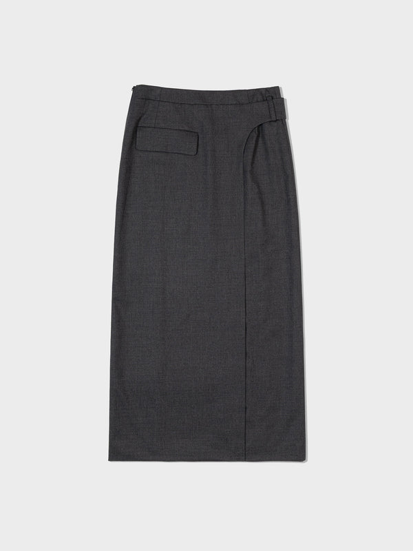 Charcoal Belted Maxi Skirts
