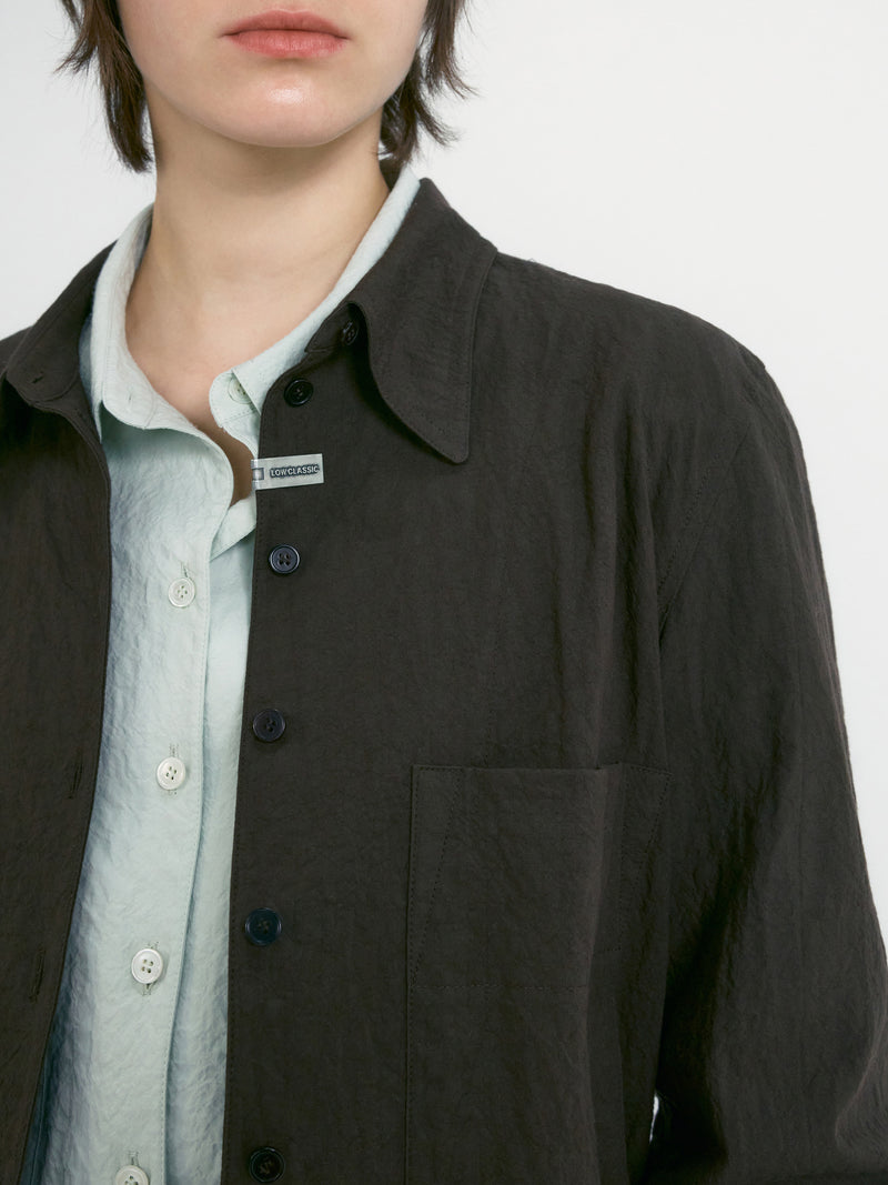 Khaki Brown Crumpled Slim Fit Shirt