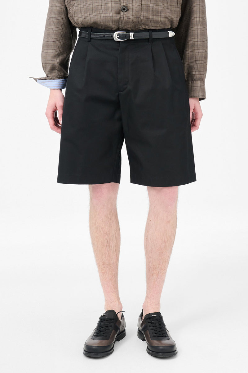 Black Twill Ponte Shorts