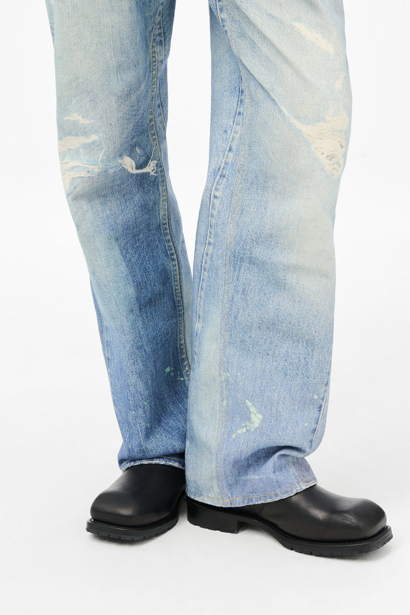 Blue Digital Denim Print Third Cut