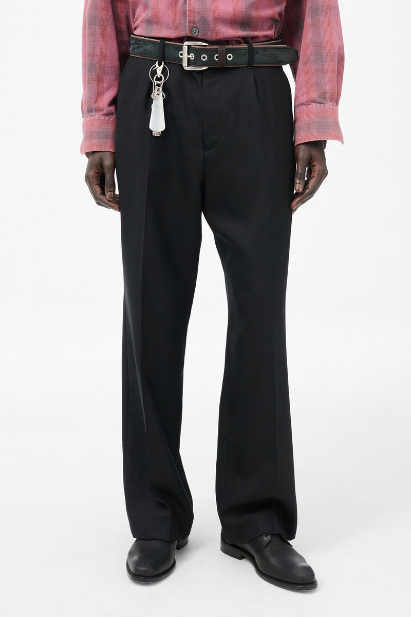Black Panama Wool Borrowed Chino