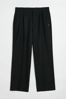 Black Panama Wool Borrowed Chino