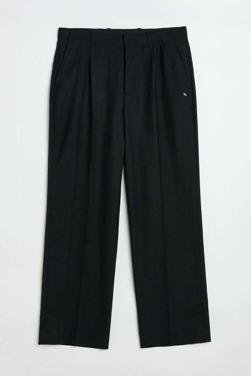 Black Panama Wool Borrowed Chino