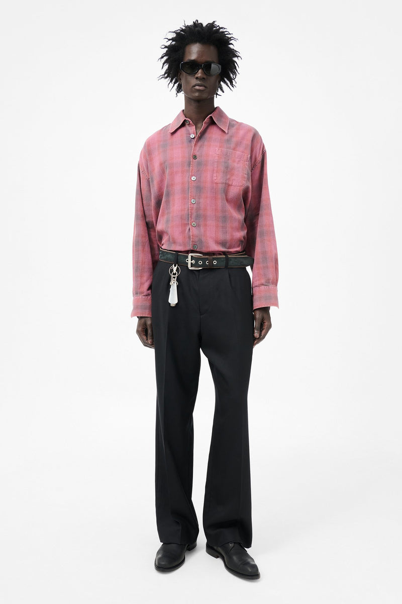 Black Panama Wool Borrowed Chino