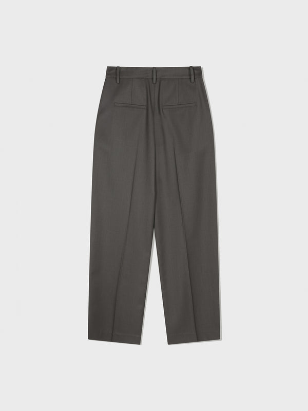 Grey New Deep Tuck Trouser