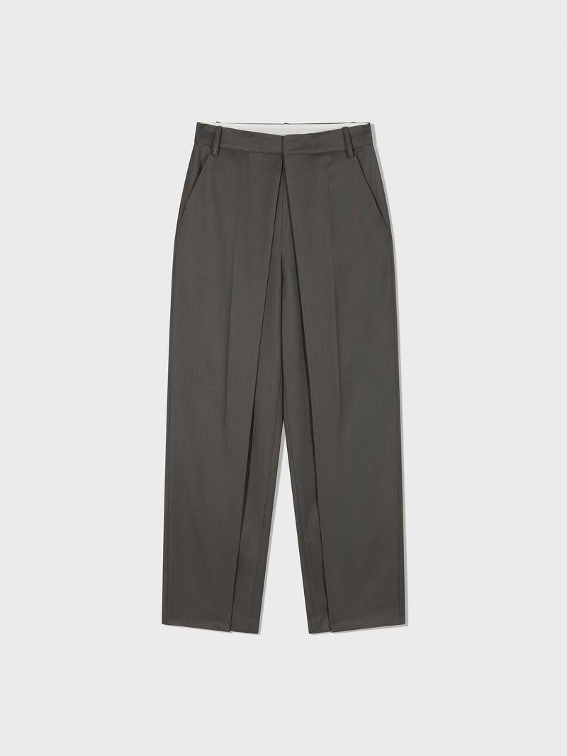 Grey New Deep Tuck Trouser