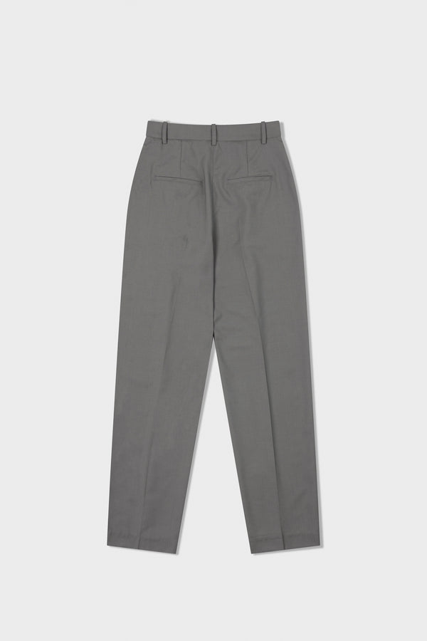 Grey Deep Tuck Trouser