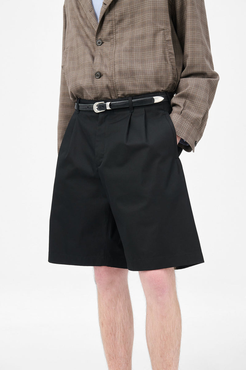 Black Twill Ponte Shorts