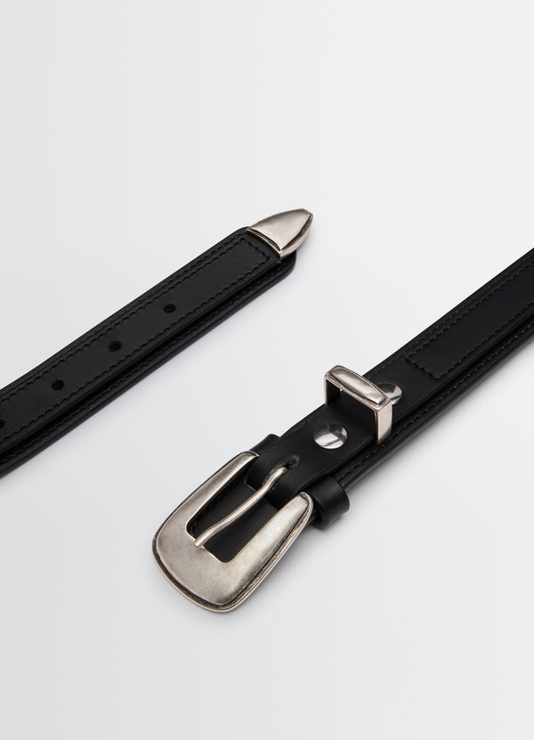Black Minimal Western Belt