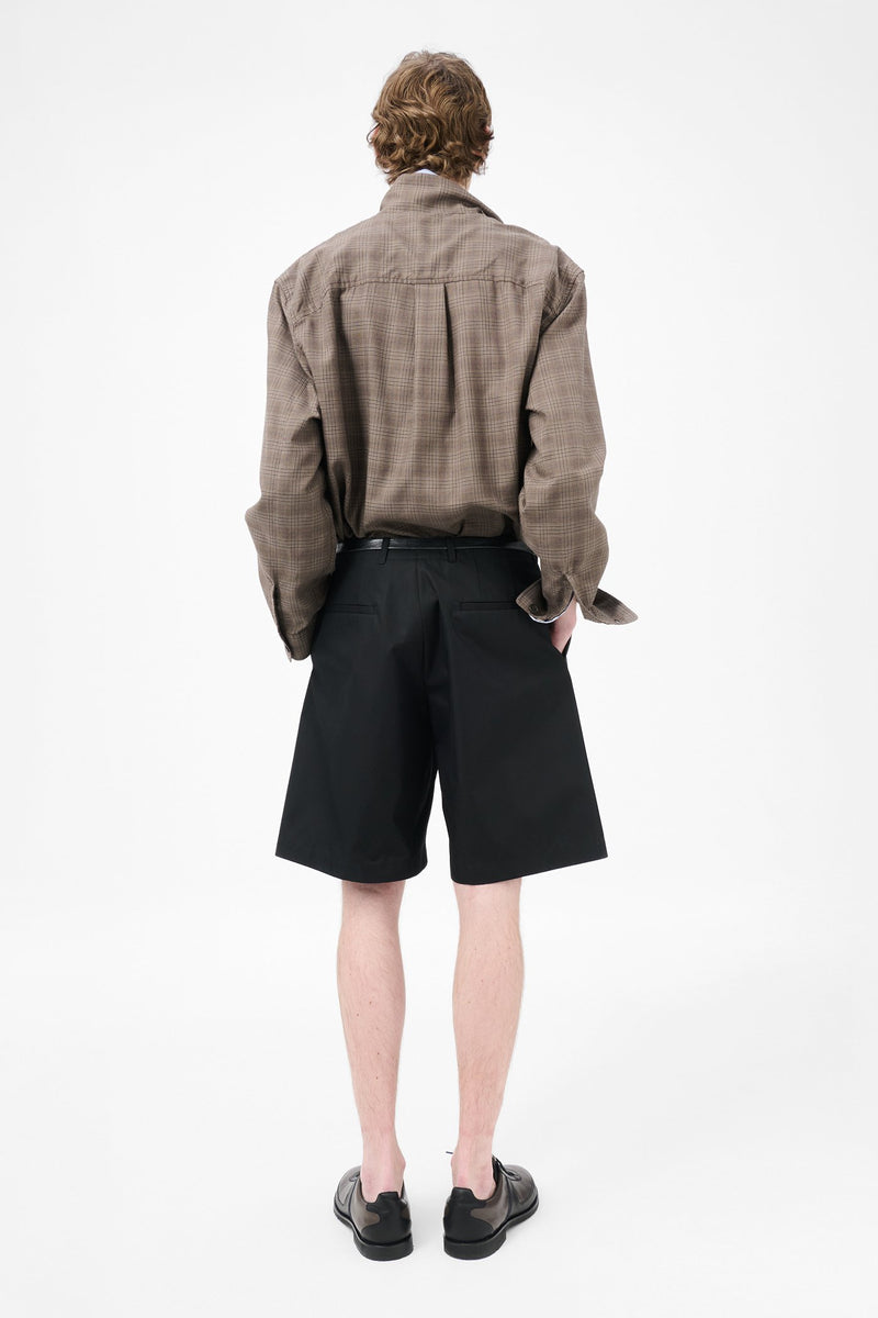 Black Twill Ponte Shorts