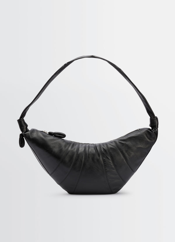 Black Nappa Leather Large Croissant Bag