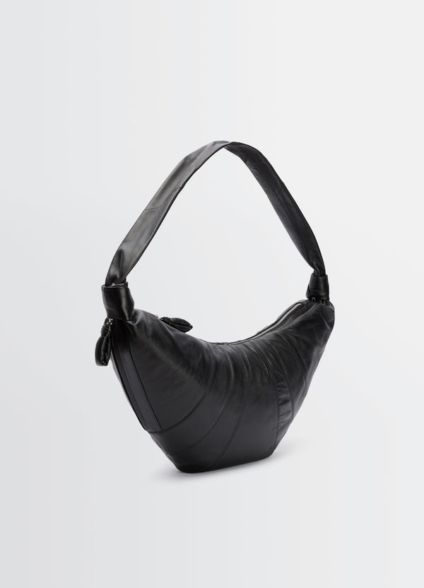 Black Nappa Leather Large Croissant Bag