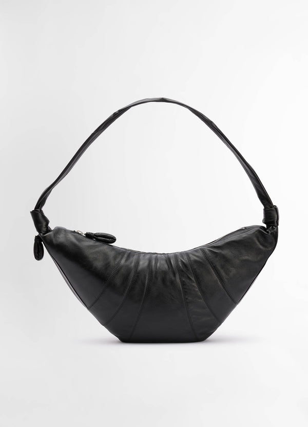 Black Large Croissant Bag Nappa Leather