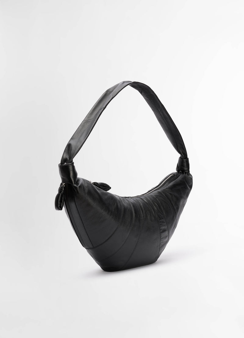 Black Large Croissant Bag Nappa Leather