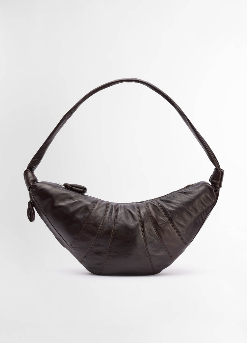 Dark Chocolate Large Croissant Bag Nappa Leather