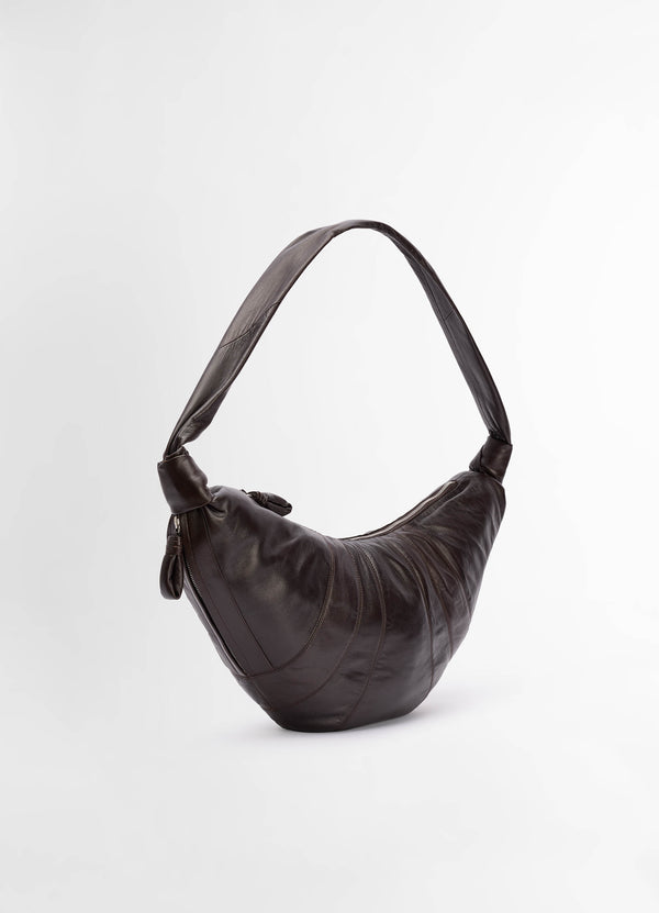 Dark Chocolate Large Croissant Bag Nappa Leather