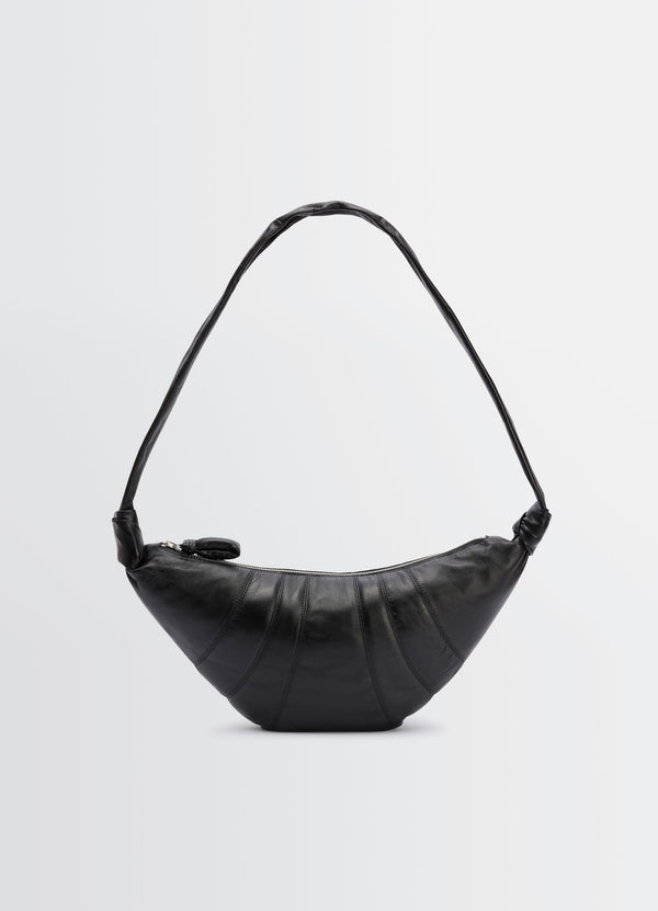 Black Nappa Leather Medium Croissant Bag