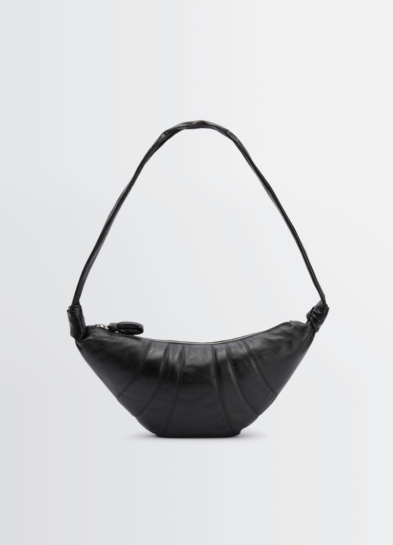 Black Nappa Leather Medium Croissant Bag