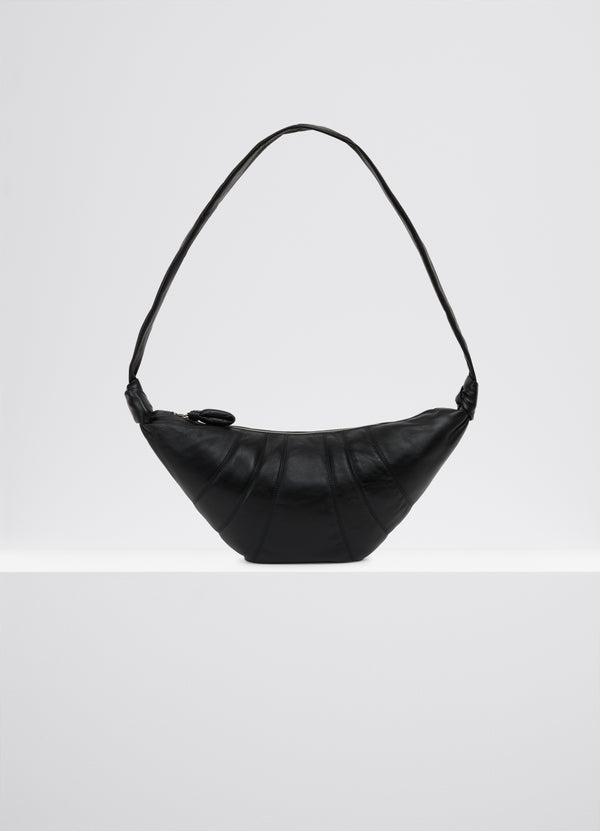 Black Medium Nappa Leather Croissant Bag