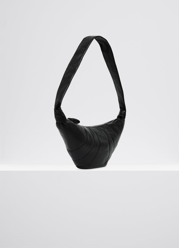 Black Medium Nappa Leather Croissant Bag