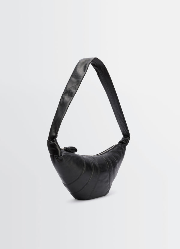 Black Nappa Leather Medium Croissant Bag