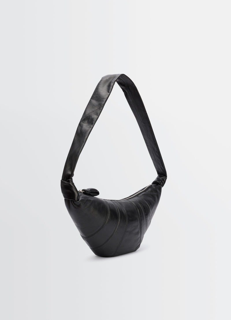 Black Nappa Leather Medium Croissant Bag