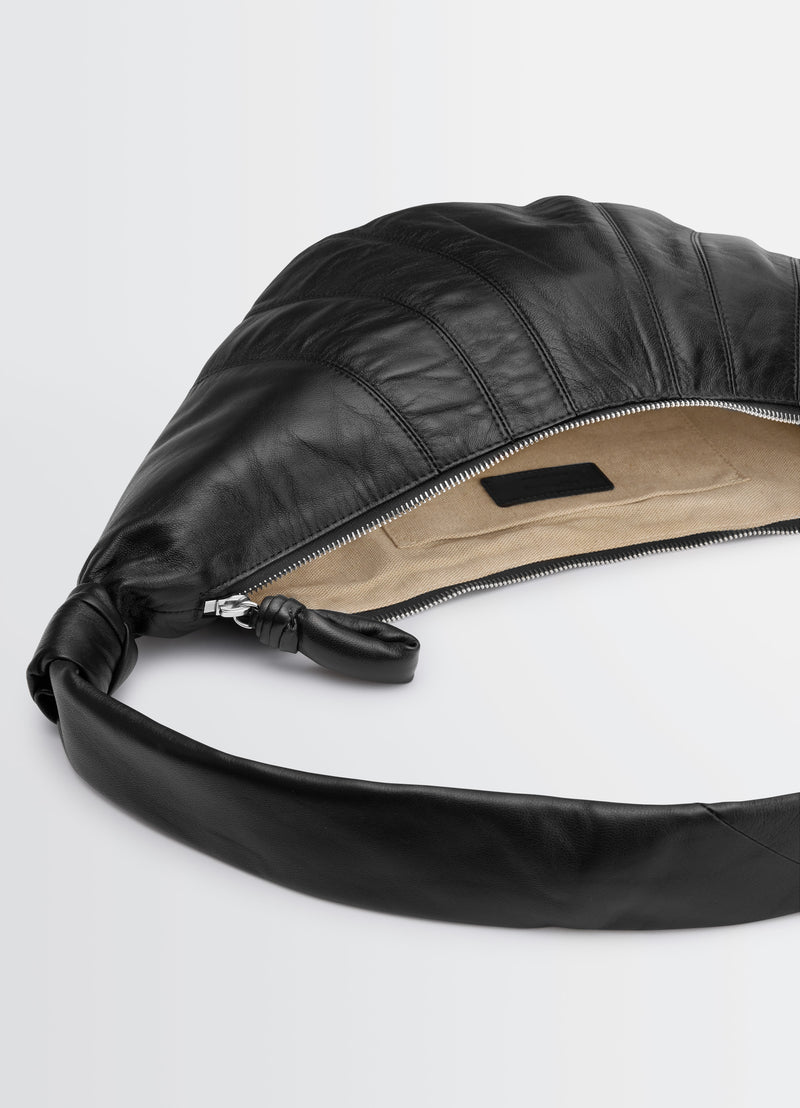 Black Nappa Leather Medium Croissant Bag