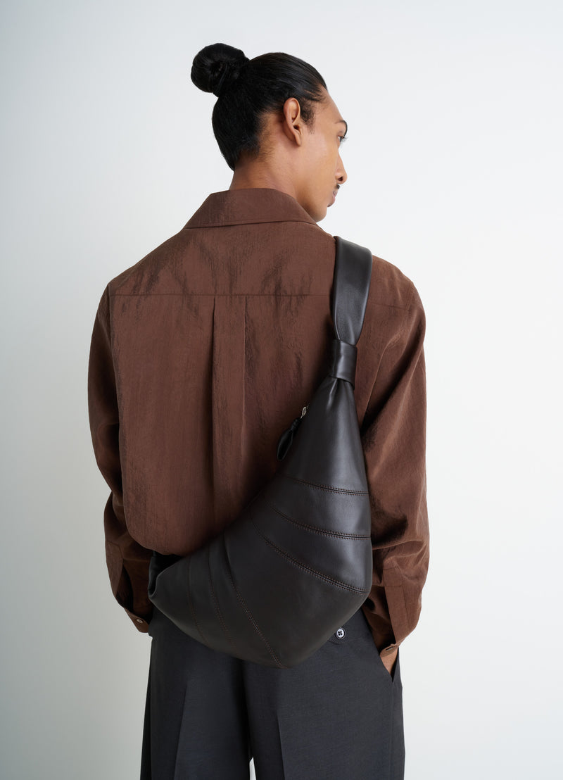 Dark Chocolate Nappa Leather Medium Croissant Bag