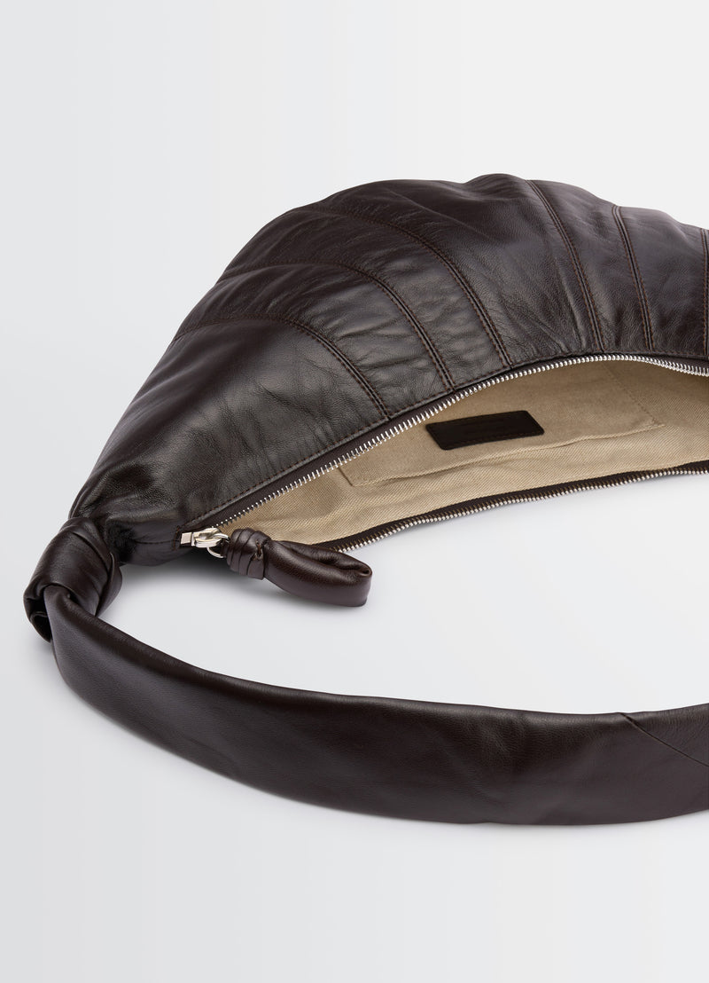 Dark Chocolate Nappa Leather Medium Croissant Bag