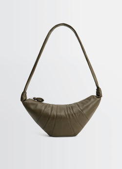 Dark Khaki Nappa Leather Medium Croissant Bag
