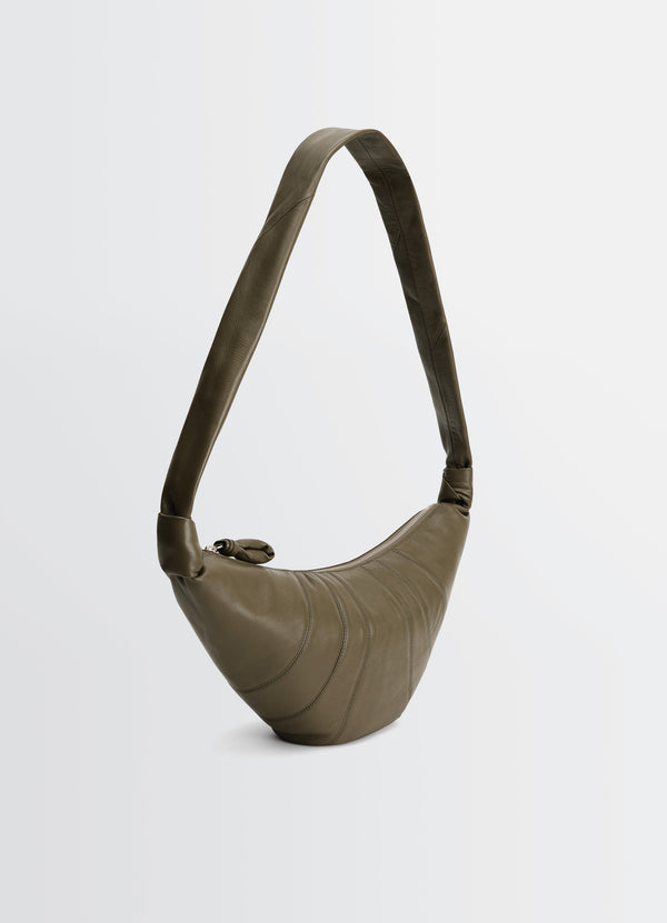 Dark Khaki Nappa Leather Medium Croissant Bag