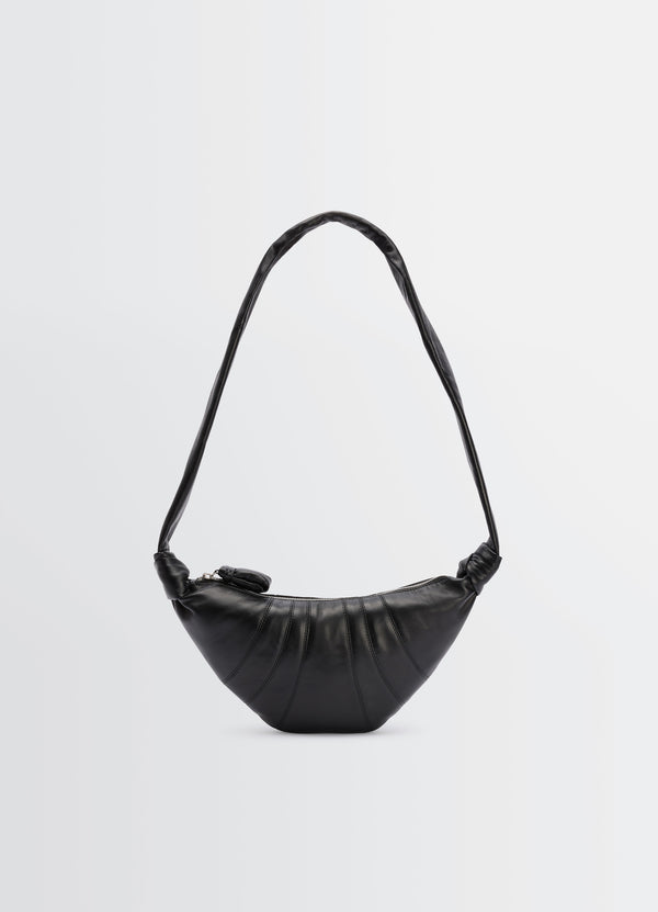 Black Nappa Leather Small Croissant Bag