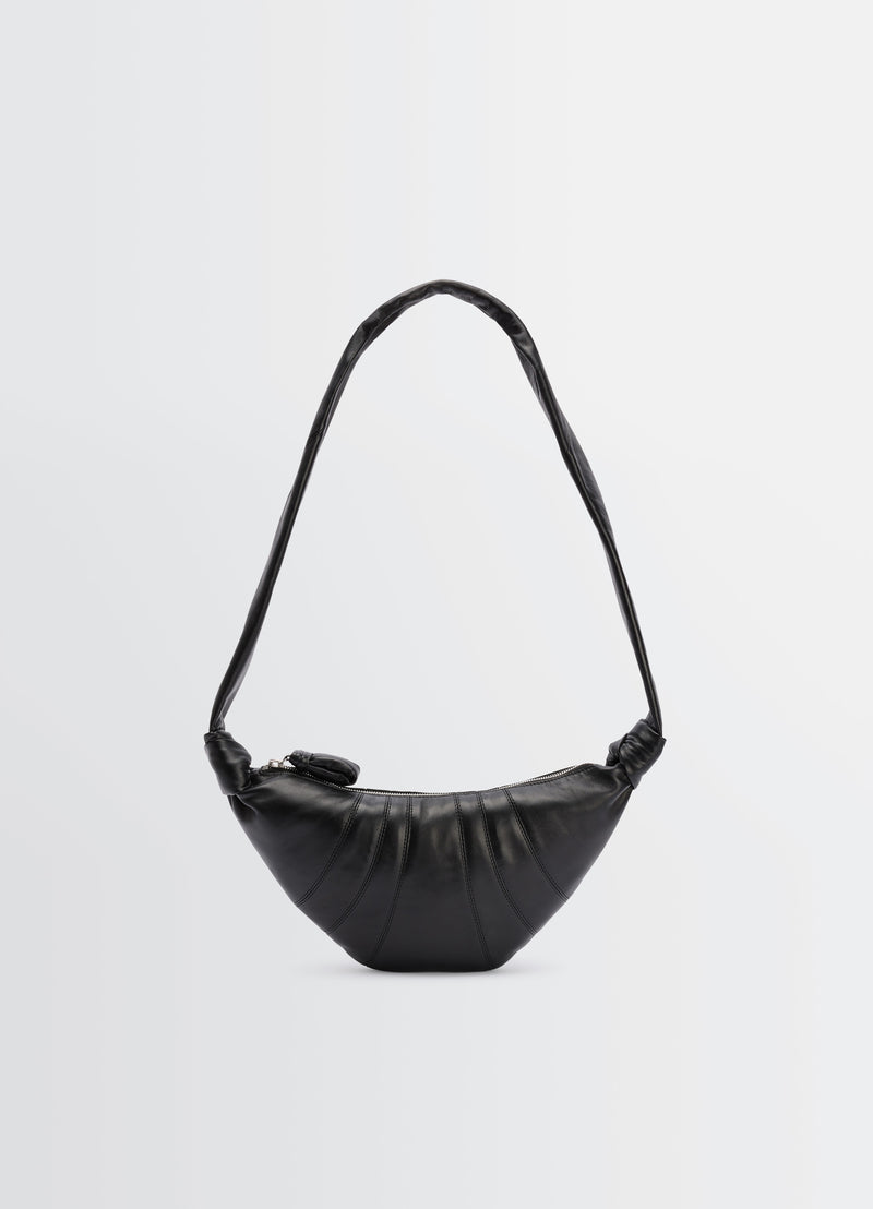 Black Nappa Leather Small Croissant Bag