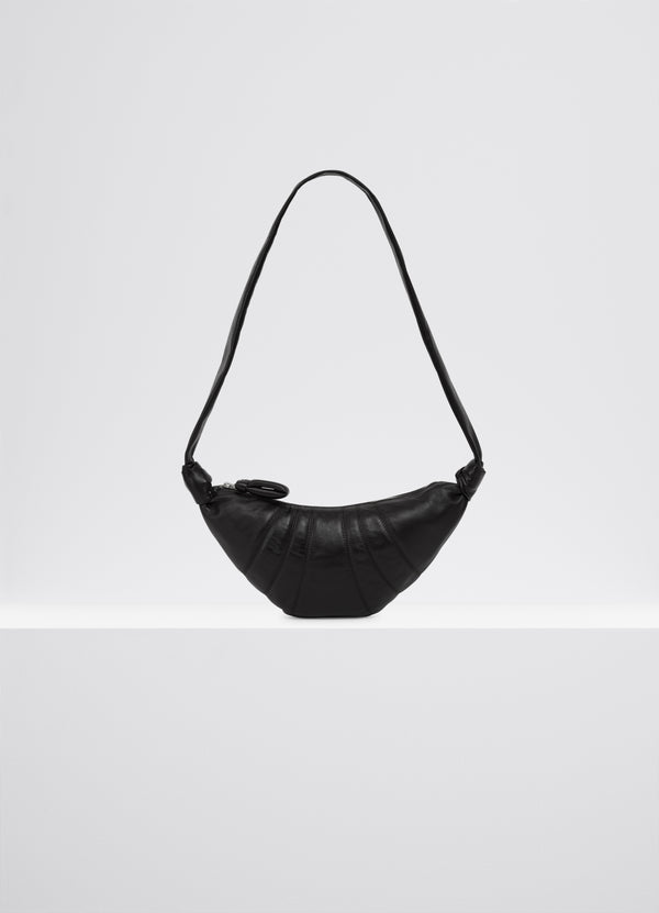 Black Small Nappa Leather Croissant Bag