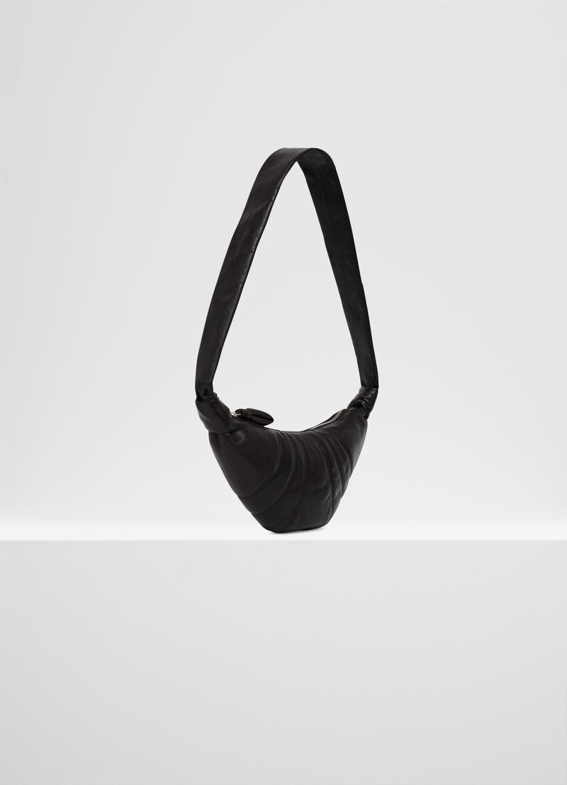 Black Small Nappa Leather Croissant Bag