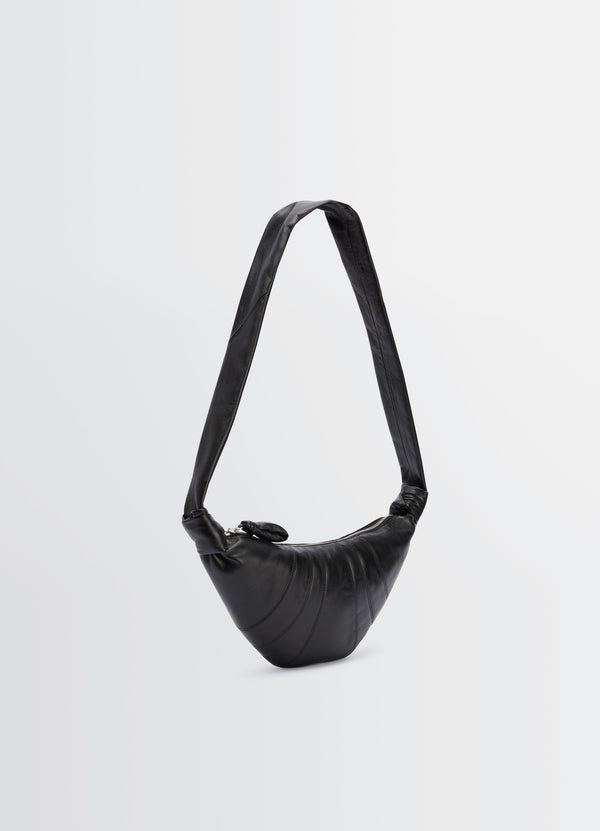 Black Nappa Leather Small Croissant Bag