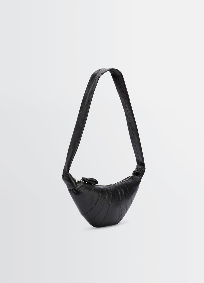 Black Nappa Leather Small Croissant Bag