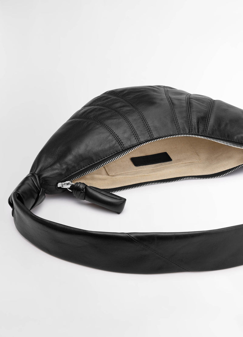 Black Small Croissant Bag Nappa Leather