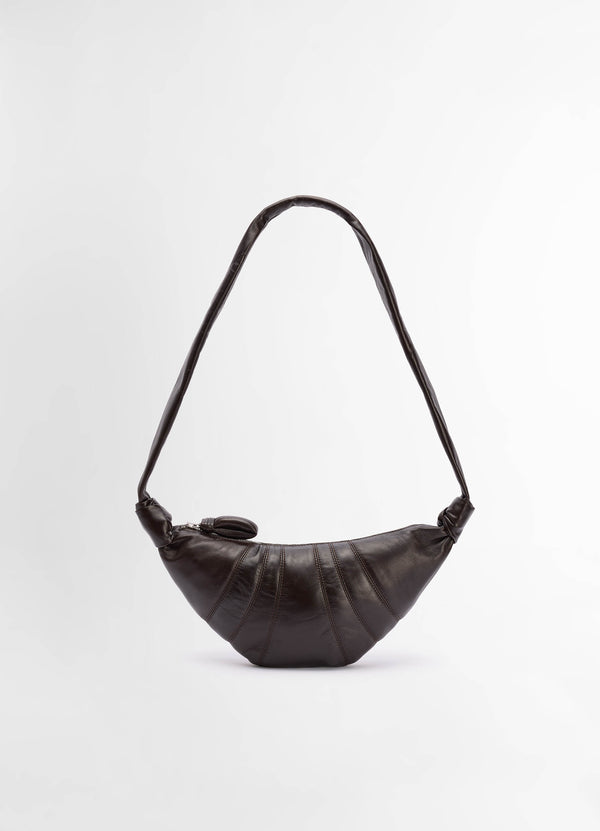 Dark Chocolate Small Croissant Bag Nappa Leather