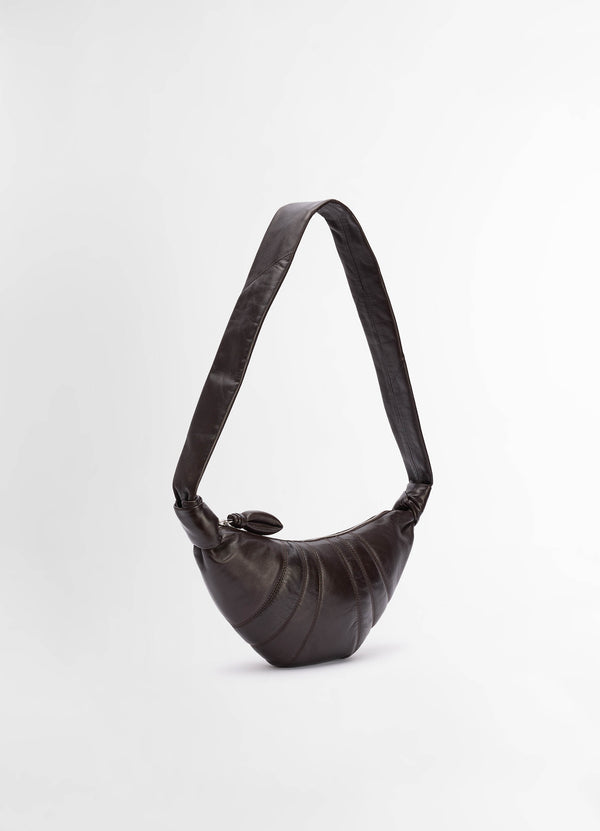 Dark Chocolate Small Croissant Bag Nappa Leather