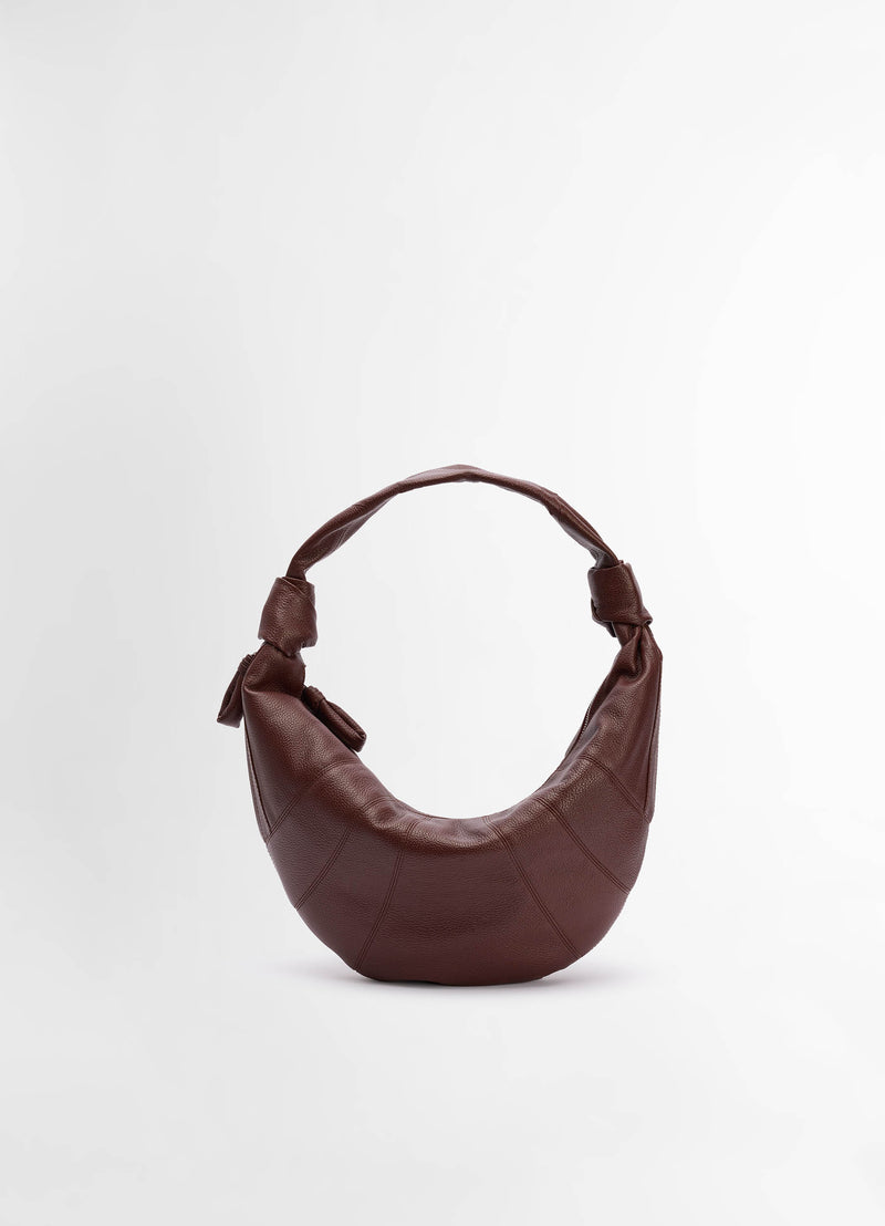 Roasted Pecan Fortune Croissant Bag Grained Leather